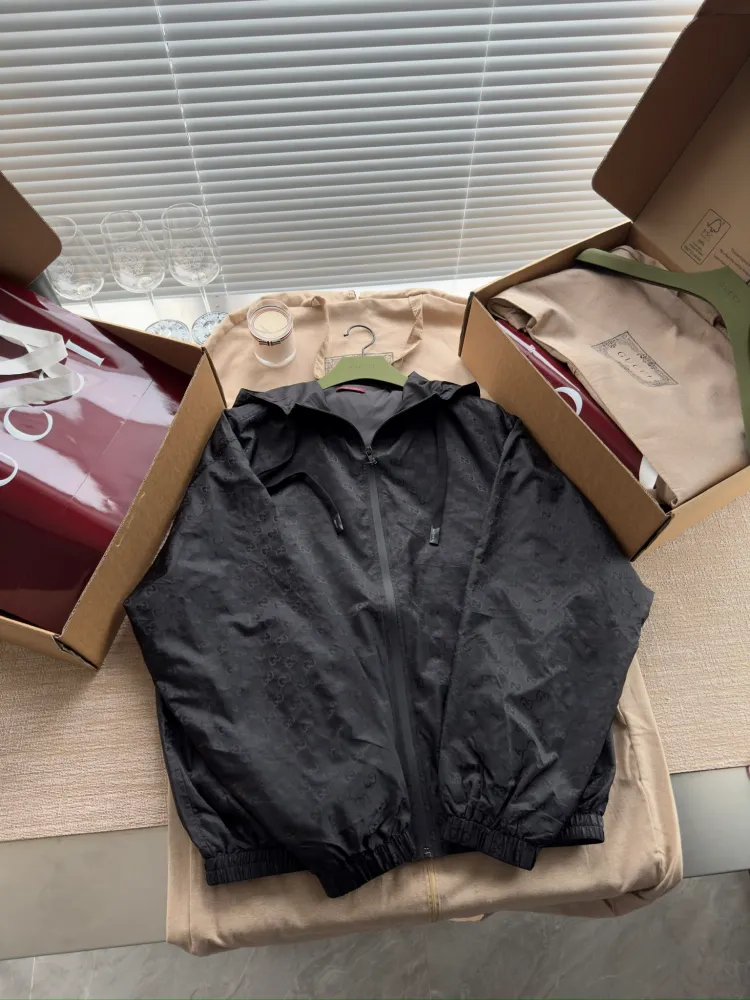 GG 나일론 자카드 지퍼 자켓(784185)