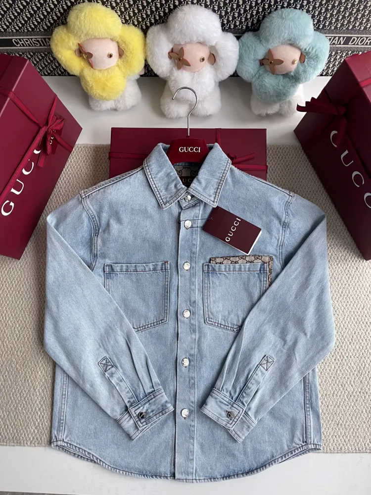 GG 인서트 워시드 데님 셔츠(835220)