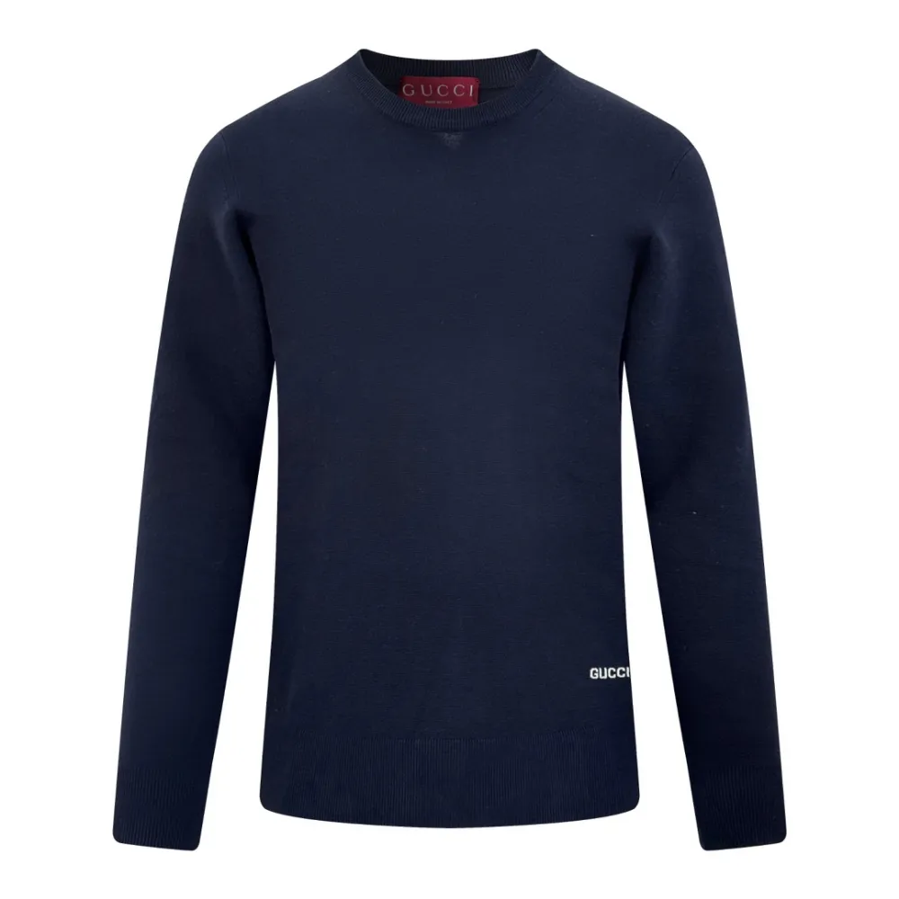 언더 미니로고 라운드넥 니트