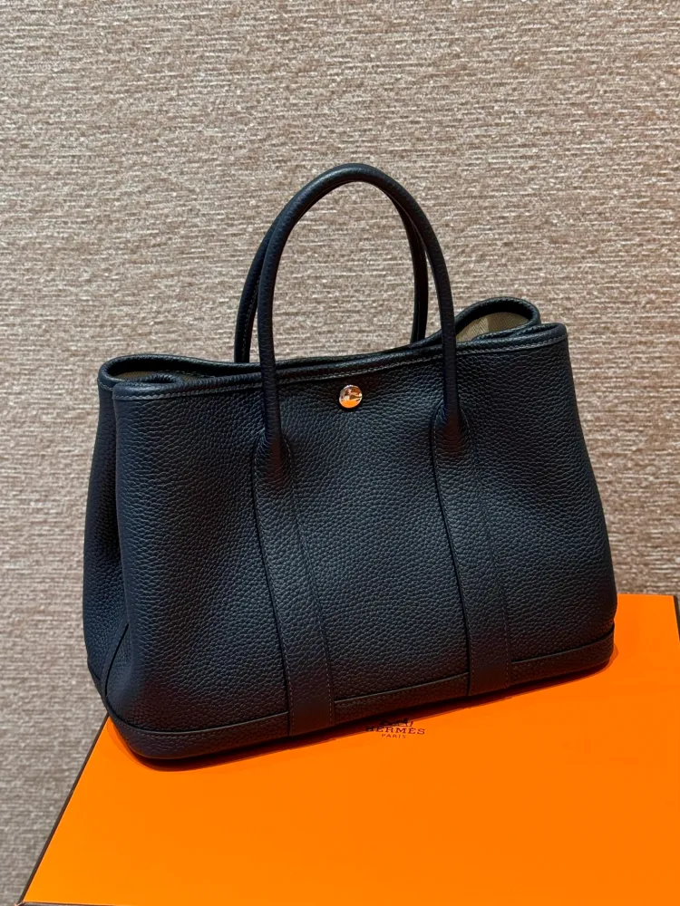 에르메스 가든파티 30(블루 인디고 색상/바쉬 가죽/은장)