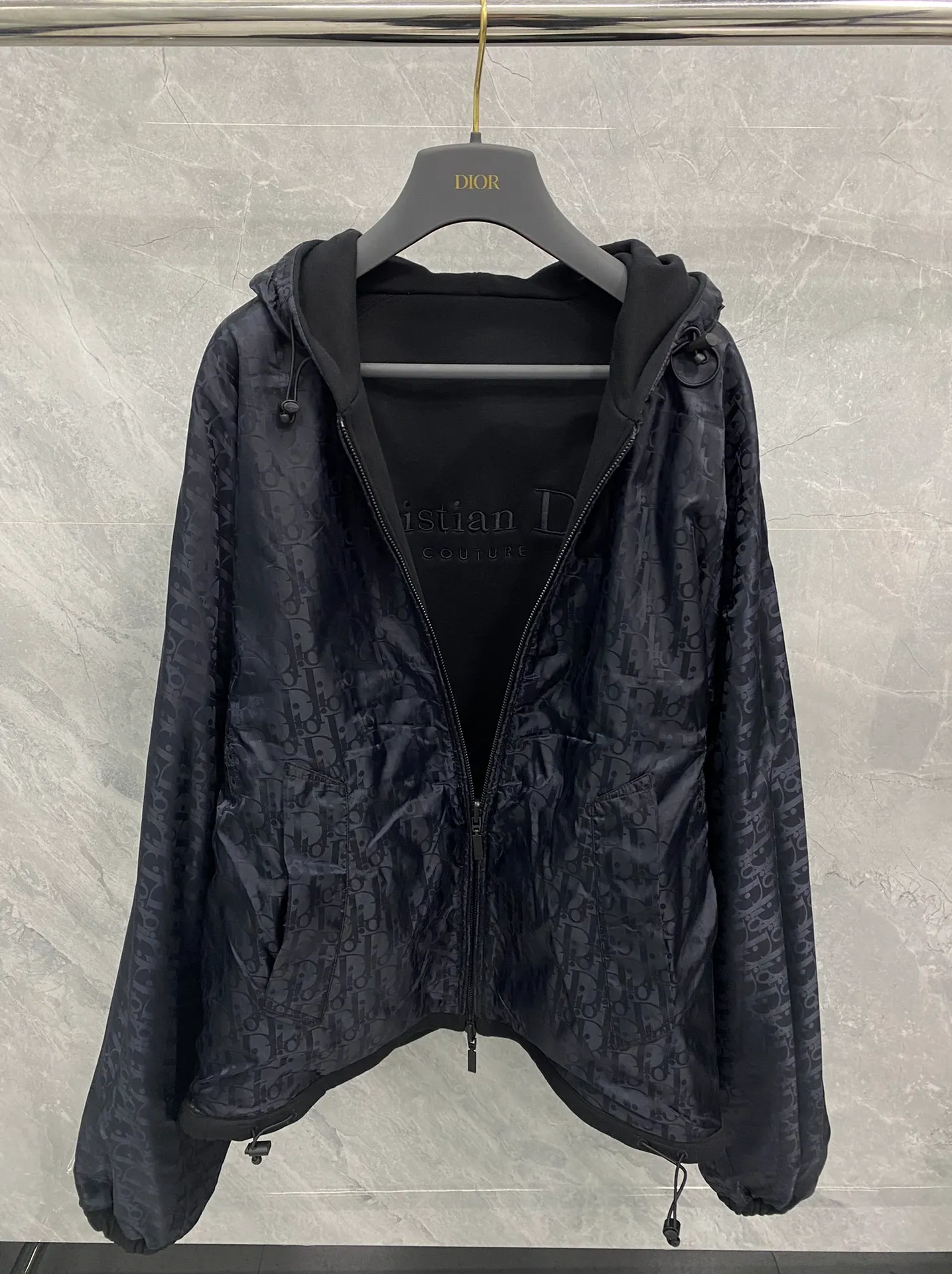 디올 꾸뛰르 리버시블 코튼 플리스 후드 자켓